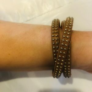 Studded Leather Wrap Bracelet